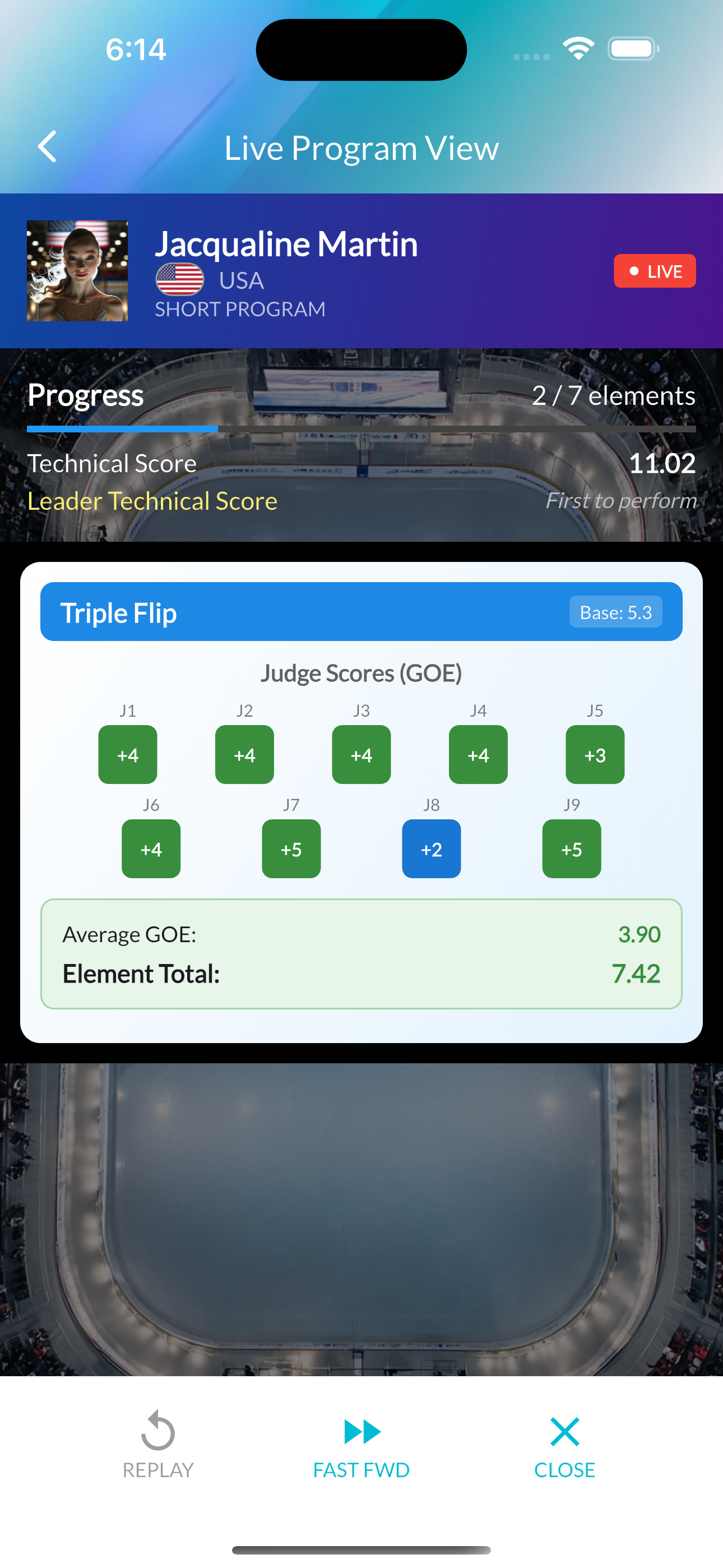 Program view showing element details and base values